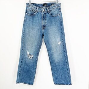 Modern American Savannah High Rise Wide Leg Jeans Distressed